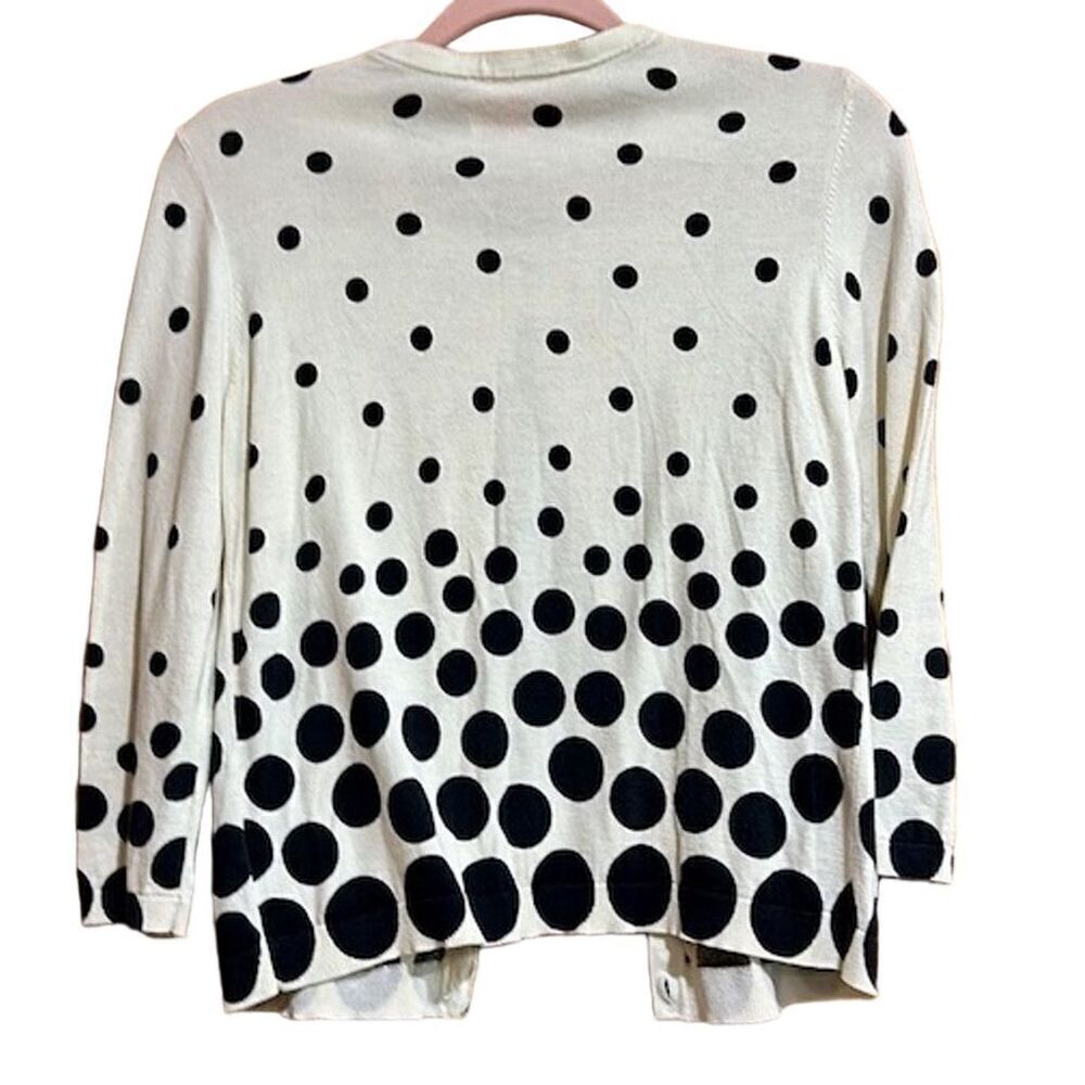 Talbots Women's Polka Dot Cardigan Sweater Black Size S - EUC - Picture 3 of 5